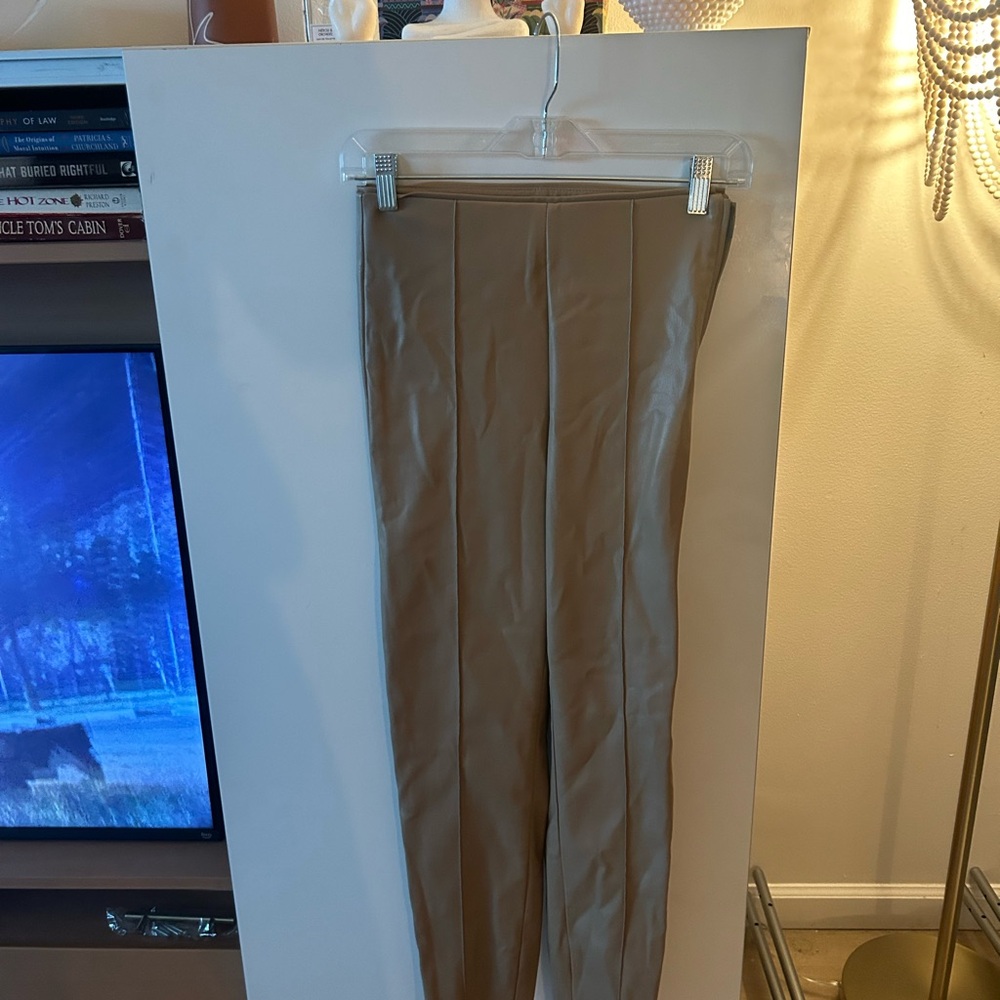 Zara Tan leather pants